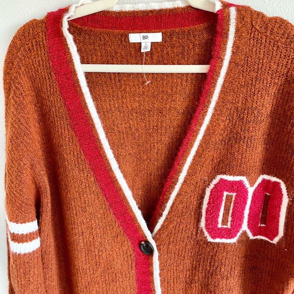 NWOT BP Varsity Cardigan Sweater Small - Picture 2 of 8